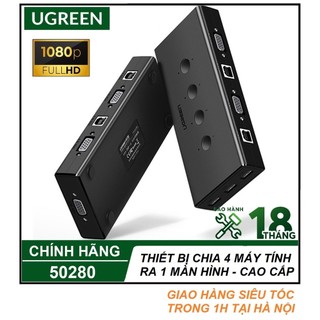 Bộ chuyển tín hiệu 4 cpu dùng 1 màn hình kvm switch usb, vga ugreen 50280 cao cấp