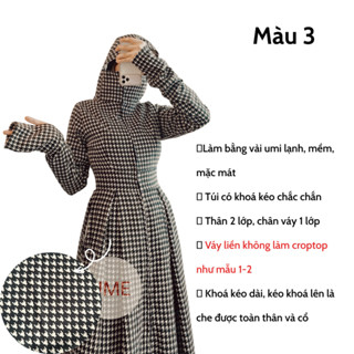 Áo chống nắng toàn thân hàng thiết kế vải umi mềm 2 lớp dày dặn cao cấp chống tia UV màu 3
