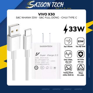 Bộ Củ Cáp sạc nhanh 33W VIVO X30 Flash Charge 2.0 Cáp USB Type C dùng cho vivo/xiaomi/oppo/samsung/redmi/realme