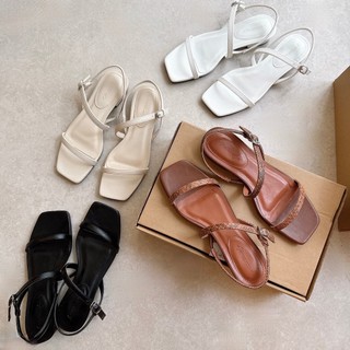 Giày sandal colee dây ngang thanh mảnh đế cao 2p vnxk