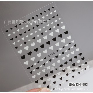 Nail sticker hình dán móng tay 3d sticker dán móng mẫu chữ nơ tim