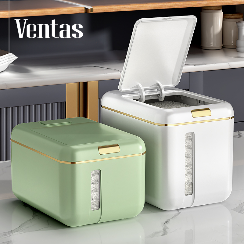 VENTAS Hộp đựng gạo - Thùng thông gạo minh 10kg  Có cốc đong