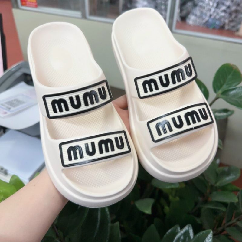 Dép Bánh mì 2 Quai Mumu Quai Ngang Đế  Cao 5cm