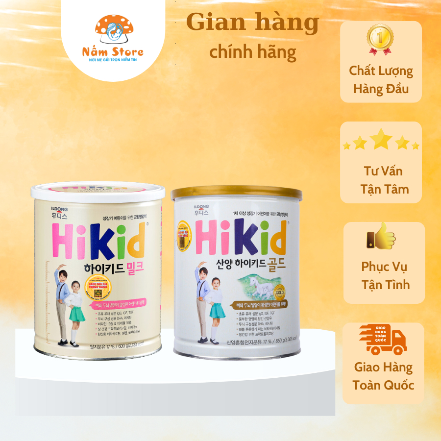 Sữa Hikid vani, dê tăng chiều cao lon 600g