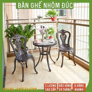 Bộ bàn ghế ban công, Bàn ghế ngoài trời nhôm đúc nhập khẩu, Bàn ghế sân vườn cao cấp