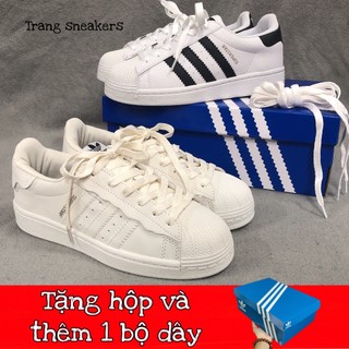 Full box + tặng thêm 1 bộ dây - Giày thể thao nam nữ superstar mũi sò 2 mẫu, size 36-43. .