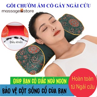 Gối Ngải Cứu Cắm Điện Làm Nóng Cổ Giúp Giảm Đau Vai Gáy Cổ, Gối Kê Cổ Thảo Dược Hương Thơm Thảo Mộc