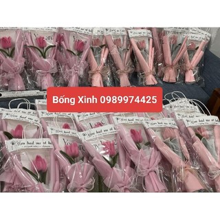 Bó hoa tuylip kẽm nhung 1 bông tặng kèm túi+ thiệp