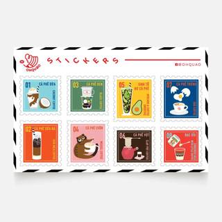NHÃN DÁN CÀ PHÊ STAMP STICKER OHQUAO