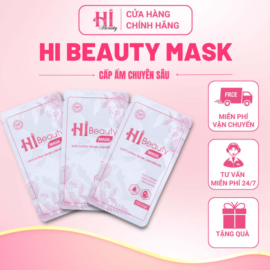 Combo 5 mặt nạ dưỡng ẩm nâng cơ Hi Beauty Mask ngăn ngừa lão hóa hỗ trợ làm mờ nám tàn nhang