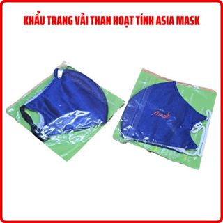 Khẩu trang vải than hoạt tính Asia Mask màu xanh chống bụi đi đường