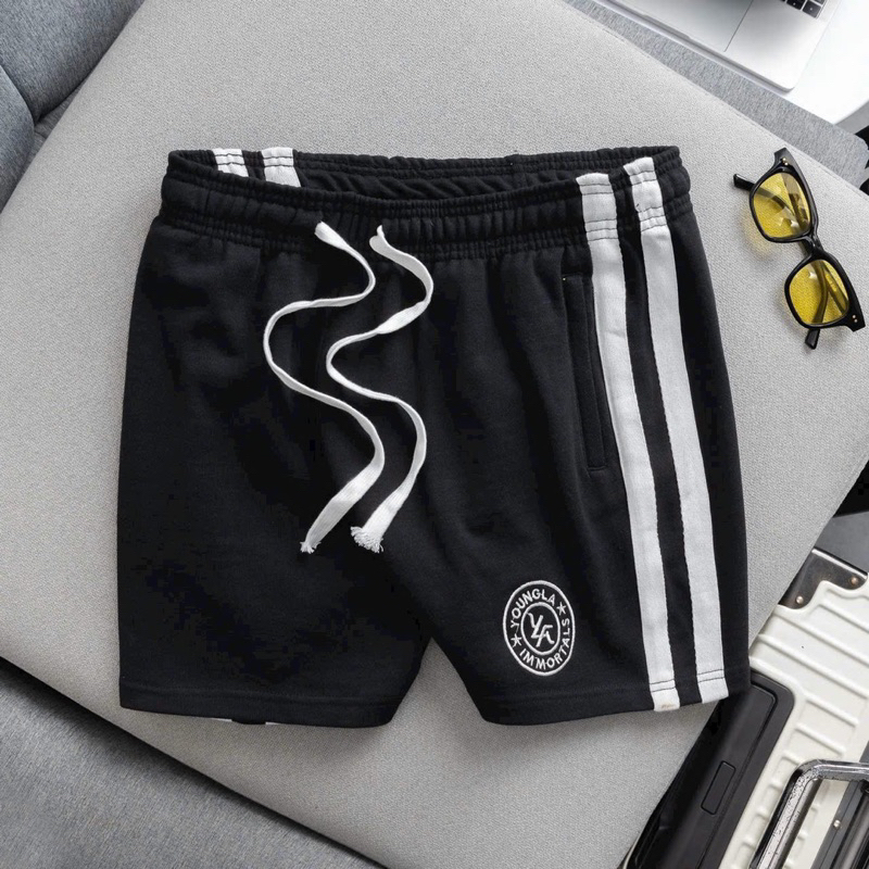 Quần Đùi Gym Nam Thể Thao Youngla mới Thun Da Cá Form Ngắn Trên Gối