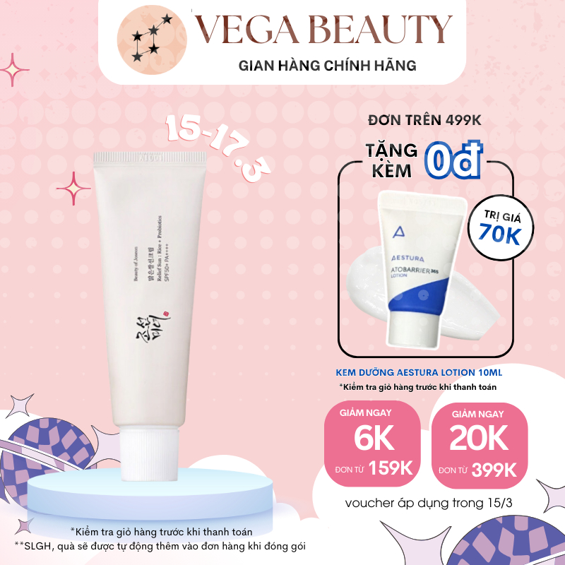 Kem chống nắng lành tính Beauty of Joseon Relief Sun Rice Probiotics SPF50+ 50ml