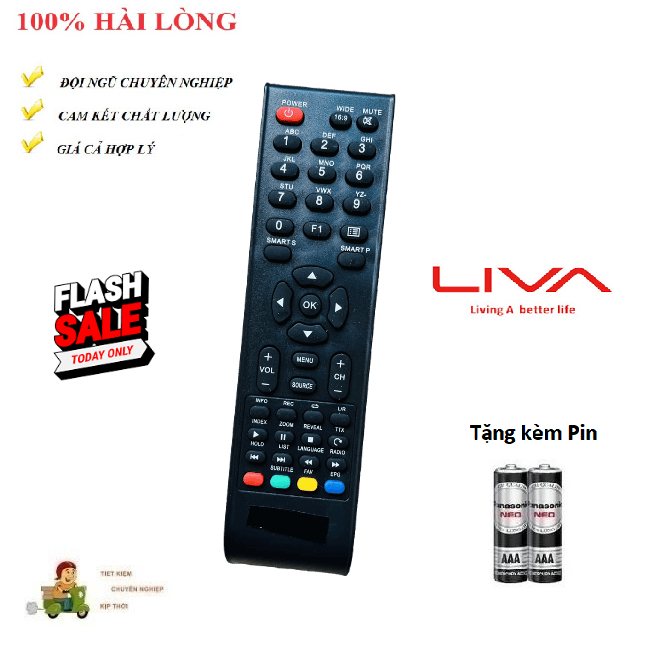Remote Điều khiển TV LIVA  LCD/LED/SmartTV  HÀNG CHÍNH HÃNG theo TV 100% Tặng kèm Pin