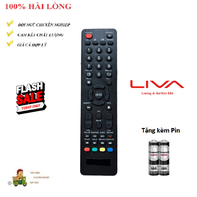 Remote Điều khiển TV LIVA Mẫu 2 LCD/LED/SmartTV  HÀNG CHÍNH HÃNG theo TV 100% Tặng kèm Pin