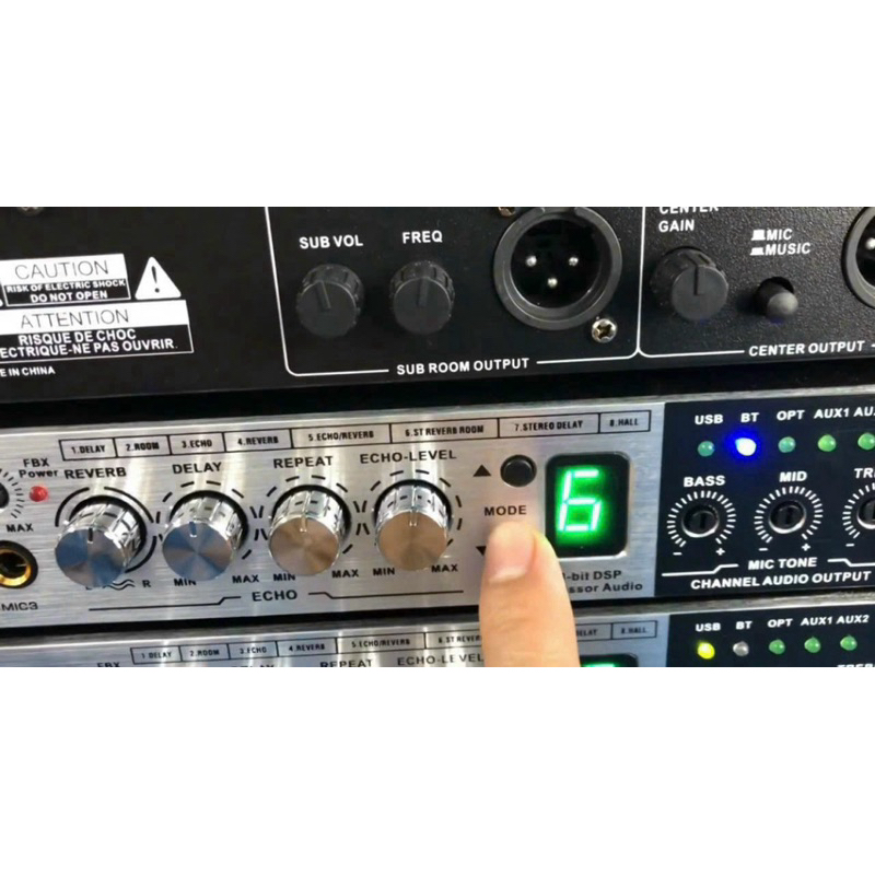 Vang cơ lai số Gutin 6FX Brabus - Hàng nhập khẩu loại 1, Bluetooth 5.0, Aux, Optical, chống hú FBX, Karaoke reverd