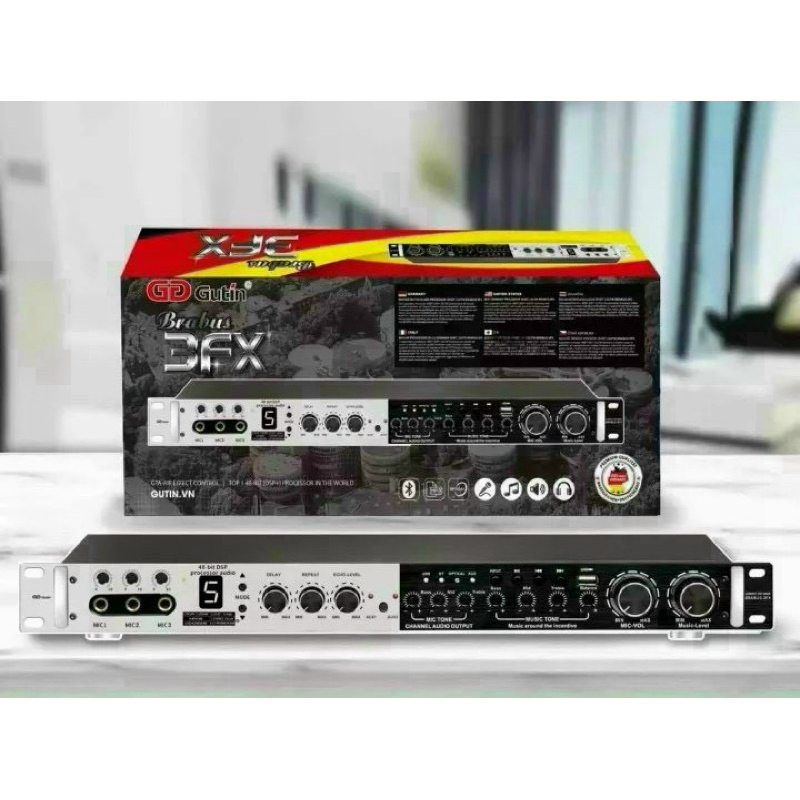Vang cơ lai số Gutin 6FX Brabus - Hàng nhập khẩu loại 1, Bluetooth 5.0, Aux, Optical, chống hú FBX, Karaoke reverd