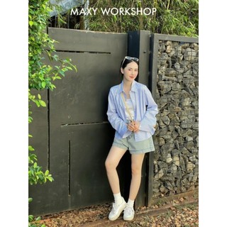 Áo Sơ Mi Nữ Basic Dễ Phối Kẻ Sọc Tay Dài