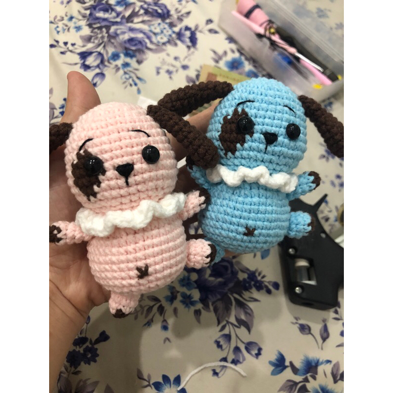 Móc khoá bằng len handmade - Chó đốm