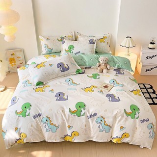 Bộ chăn ga gối cotton poly kd.home drap giường 5 món nhiều size ra nệm m4 m6 m8 họa tiết dễ thương