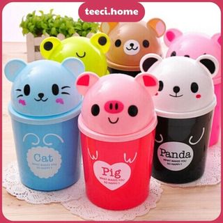 <Tặng Sticker> Thùng Rác Mini Để Bàn Văn Phòng Xọt Rác Mini Hình Mặt Thú Đựng Đồ Dùng Cá Nhân Xinh Xắn TEECI U192