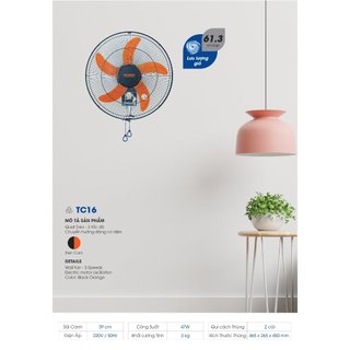 Quạt treo tường 2 dây senko tc16