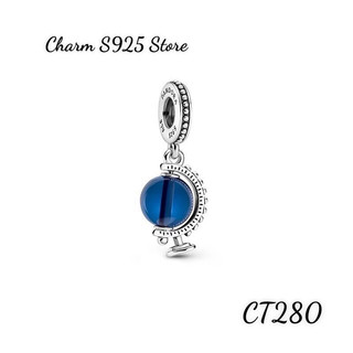 Charm pan ale treo hình trái đất bạc s925 thuần khiết hàng cao cấp