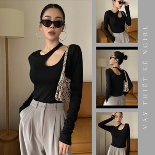[SẴN] Áo thun nữ xẻ vai croptop cá tính Ngirl màu đen độc lạ thời thượng trendy CÓ BIG SIZE