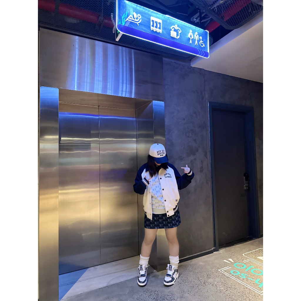 [100% AUTHENTIC - KÈM ẢNH THẬT] Áo Khoác Bomber MLB Jersey Collar Naglan Varsity Jacket NEW YORK YAN