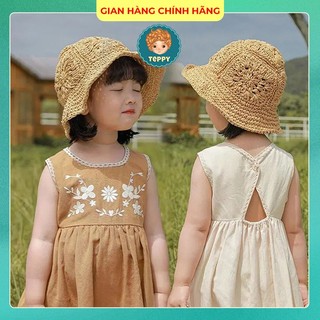  Đầm váy linen không tay mùa hè cho bé gái 