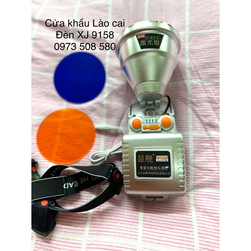 Đèn pin đội đầu siêu sáng XJ 9158 chiếu xa 1000m tích điện 12 giờ đổi 3 màu