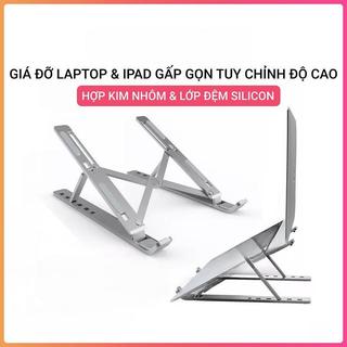 Giá đỡ laptop, kê macbook bằng NHÔM 2 CHỐT thời thượng gấp gọn, kệ đỡ máy vi tính HSON tản nhiệt, chịu lực siêu tốt