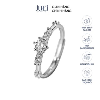 Nhẫn bạc đính Kim Cương cao cấp,chạm khắc tinh xảo, sáng lấp lánh là món quà cho phái đẹp| N952 JULI
