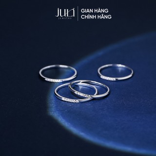 Nhẫn đeo tay 100% bằng Bạc Ý đính Kim Cương cao cấp trắng sáng, sang trọng quý phái dành cho phái nữ | N954 JULI JEWELRY
