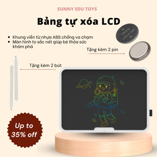 Bảng vẽ tự xóa điện tử, bảng viết vẽ thông minh cỡ lớn 15,19 inch màn hình LCD đa sắc đồ họa đẹp kèm bút dạy học