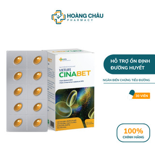 Viên uống hỗ trợ cải thiện tiểu đường, ổn định đường huyết vietlife cinabet