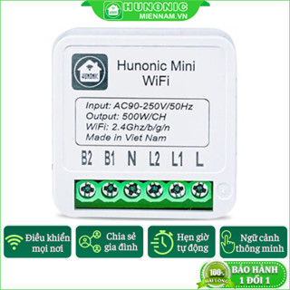 Công Tắc Thông Minh Wifi Hunonic Mini Điều Khiển Từ Xa Qua Điện Thoại, Hẹn Giờ Tự Động
