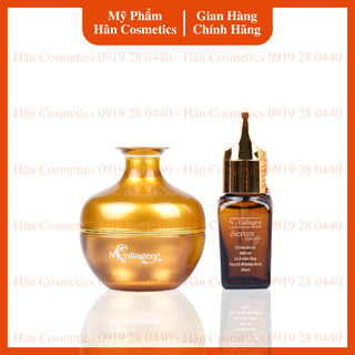 Bộ dưỡng da ban ngày - Kem face nhân sâm serum cao cấp dưỡng ẩm mờ thâm nám tàn nhang NCollagen Hân Cosmetics 35ml