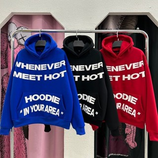 Áo Hoodie WHENEVER Nỉ Bông IN NỔI 3D Form Rộng Nam Nữ mùa đông cặp đôi Unisex dáng boxy IN YOUR AREA