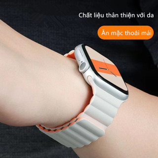 Dây Đeo Silicone Khóa Nam Châm Cho Đồng Hồ Thông Minh Apple Watch 10 9 ultra 49mm 45/44mm 41/42/46MM