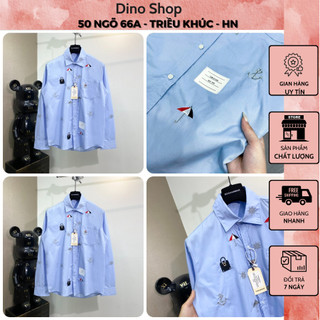Áo sơ mi thom..browne nam nữ thêu sticker siêu đẹp - áo sơ mi thom..browne nam nữ thêu tag cao cấp