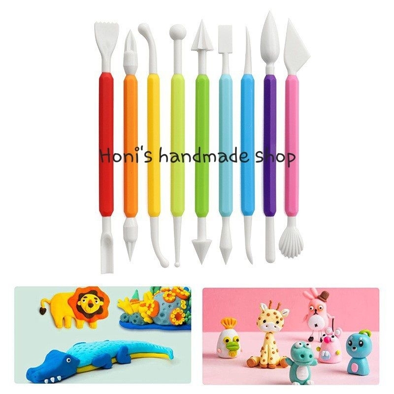 Bộ 8 cây 16 kiểu tạo hình đất sét handmade