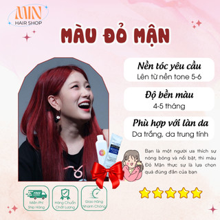 Thuốc nhuộm tóc màu đỏ mận / đỏ rượu vang không tẩy, tặng kèm oxy trợ nhuộm | minhairshop
