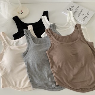 Áo croptop ba lỗ có sẵn mút ngực tiện lợi - br24