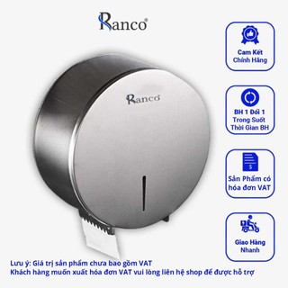 Hộp đựng giấy vệ sinh cuộn lớn tròn công cộng RANCO chất liệu inox 304 gắn tường bền đẹp - R08901