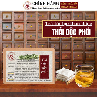 Trà thải độc phổi Cụ Lang Ngoạn dứt điểm ho đờm, ngừa viêm phế quản, phục hồi tổn thương phế quản bịch 30 túi lọc