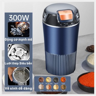 Máy Xay Hạt Khô Đa Năng Công Suất 300W,Máy Xay Bột Cầm Tay Xay Ngũ Cốc Cafe cực nhanh Lưỡi 8 Cánh Thép Không Gỉ