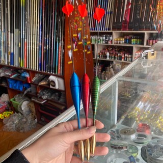 Phao câu lục gần bờ, ngọn cắm rút, chân chì đồng, cánh phim