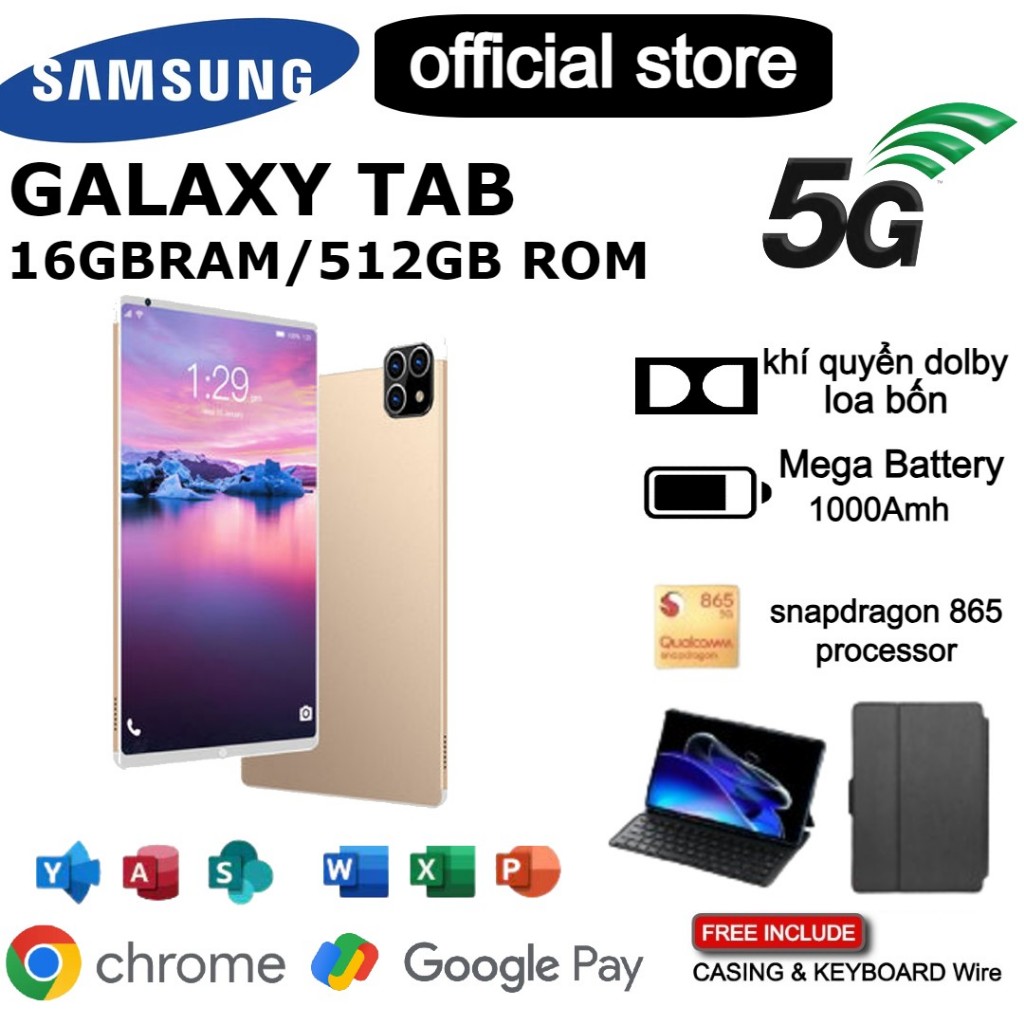 Máy tính bảng 5G Samsung Galaxy TAB Máy tính bảng 8.9 inch 16GB + 512GB Máy tính bảng học tập cho máy tính bảng HD l | BigBuy360 - bigbuy360.vn