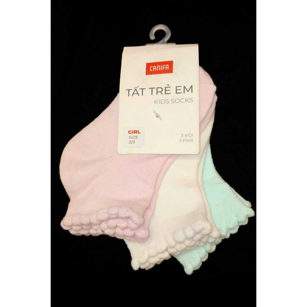 CANIFA Pack 3 đôi tất cotton bé gái
